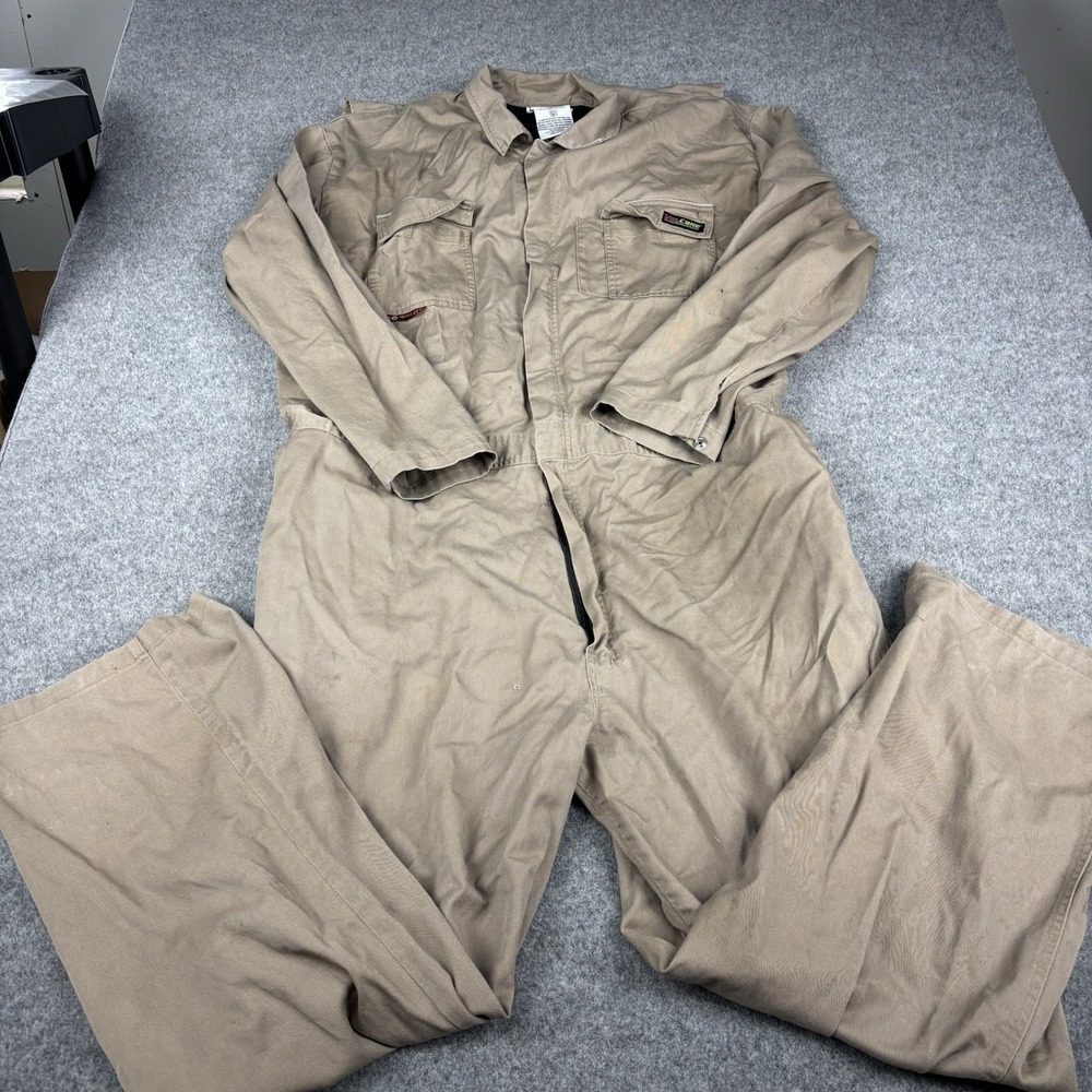 VolCore FR Coveralls Mens 3XL Tan Flame Resistant CAT 2 NFPA 2112 Workwear FRPPE